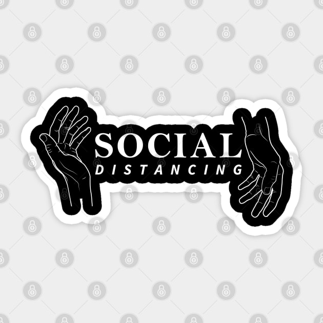 Social Distancing with Hand Line Art T-Shirt Sticker by 13Lines Art